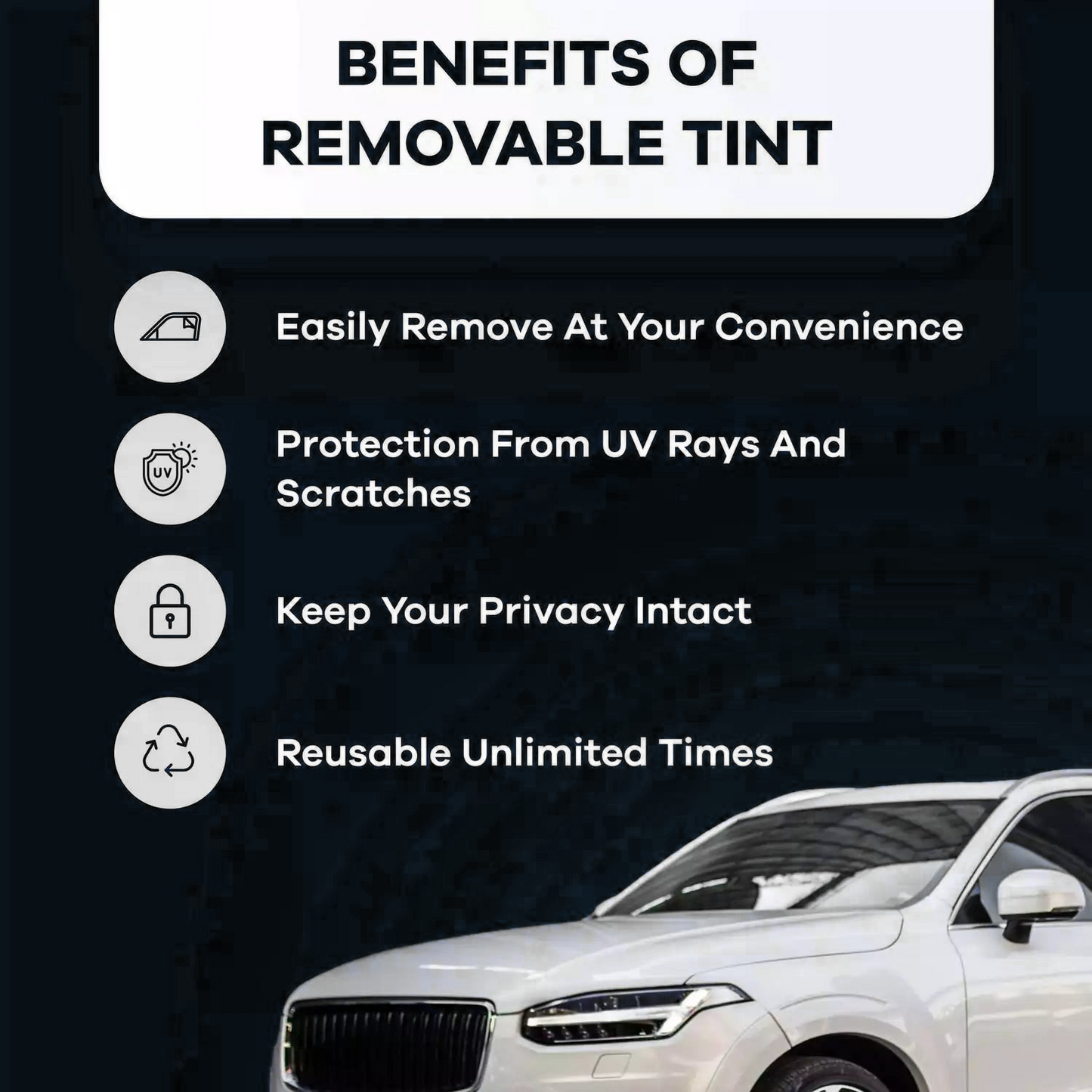 Black Friday Sale - AutoTint - Removable Car Window Tints